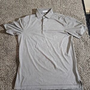 Peter Millar Summer Comfort Jubilee Stripe Polo Men's Large Grey Golf Shirt